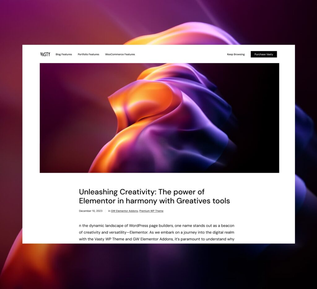 Vasty Multipurpose WP theme - A Digital Canvas by Greatives