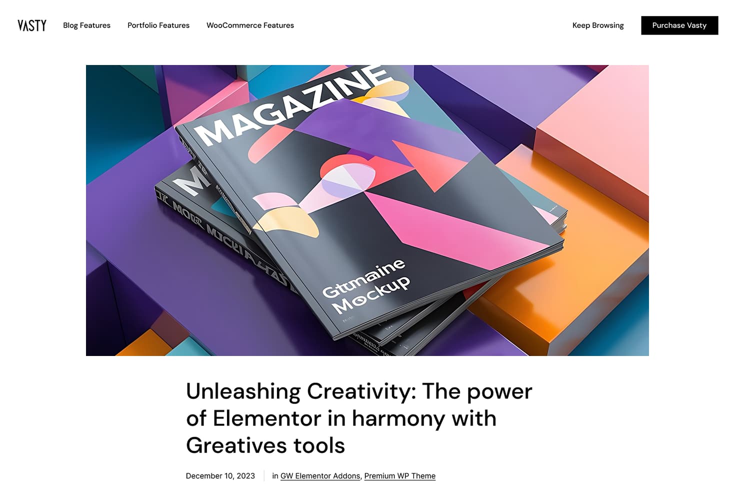 Vasty Multipurpose WP theme - A Digital Canvas by Greatives